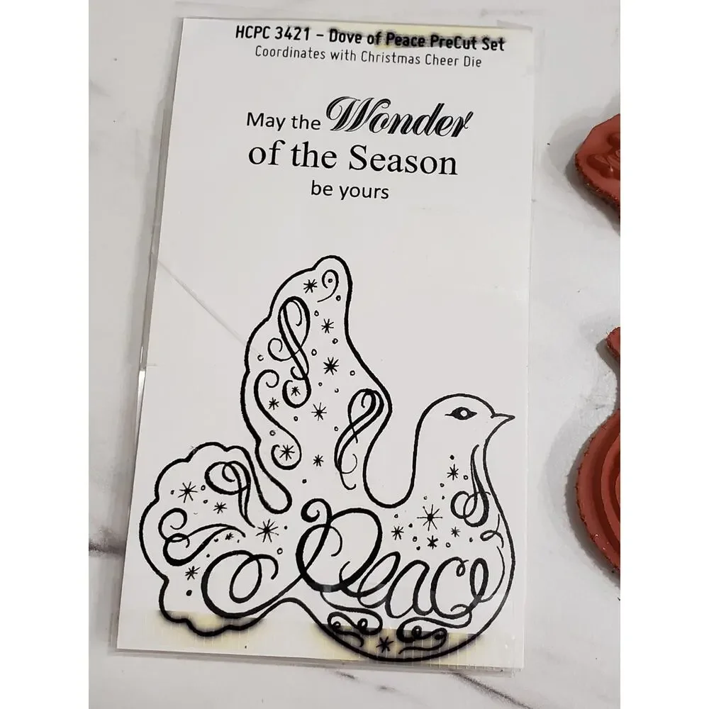 NEVER USED Heartfelt Creations Red Cling Stamps HCPC 3421 DOVE OF PEACE PRECUT S